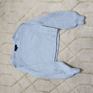 Blue cropped knit sweater